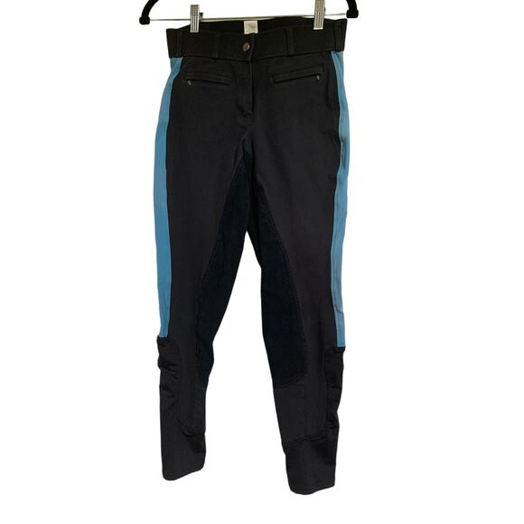 Dover Saddlery Leather Insert Blue Riding Pants Women's Size 28 - Picture 1 of 9